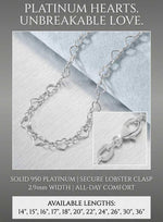Load image into Gallery viewer, Heart Cable Links 950 Platinum Chain Necklace 2.9mm
