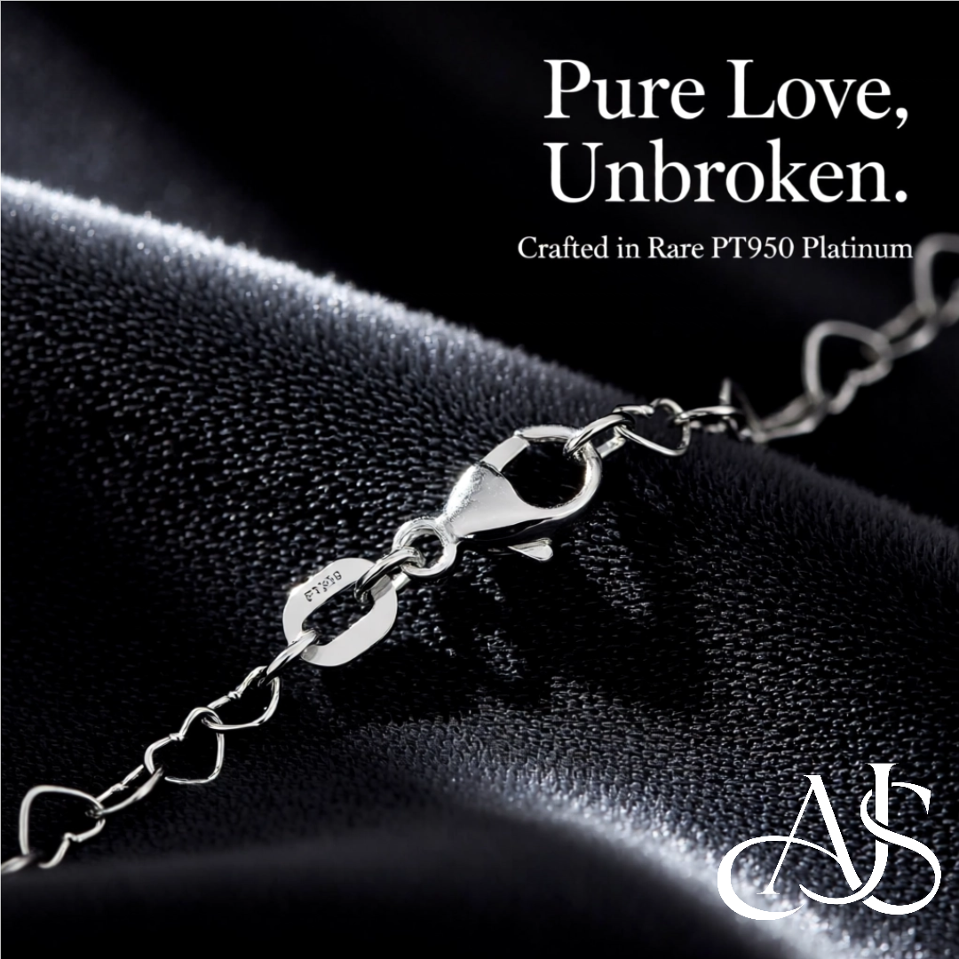 Heart Cable Links 950 Platinum Chain Necklace 2.9mm