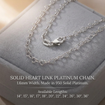 Load image into Gallery viewer, Heart Cable Links 950 Platinum Chain Necklace 2.9mm
