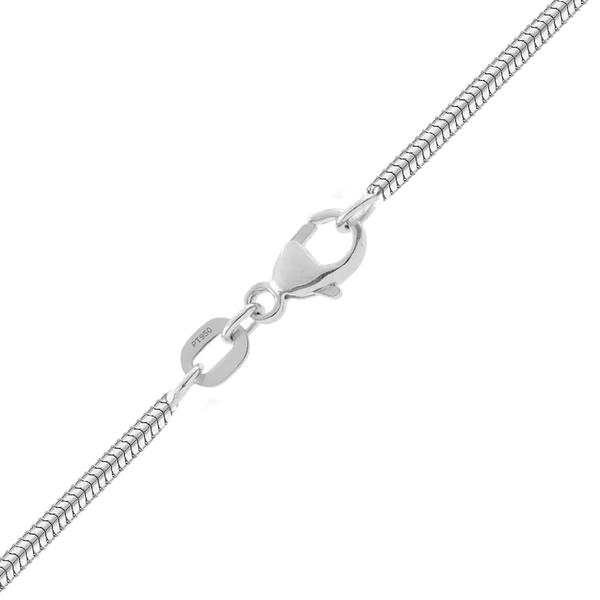 Round Snake 950 Platinum Chain Necklace 1.2mm and 1.6mm Widths