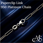Load image into Gallery viewer, Paperclip Cable Links 950 Platinum Chain 1.60mm, 2.20mm, 2.70mm Widths
