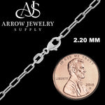 Load image into Gallery viewer, Paperclip Cable Links 950 Platinum Chain 1.60mm, 2.20mm, 2.70mm Widths
