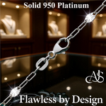 Load image into Gallery viewer, Paperclip 950 Platinum Chain 2.4mm With Starburst Accent Stations
