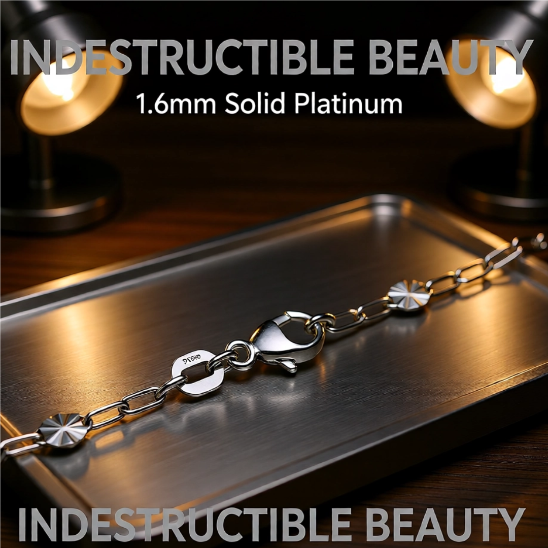 Paperclip 950 Platinum Chain 2.4mm With Starburst Accent Stations