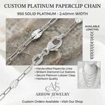 Load image into Gallery viewer, Paperclip 950 Platinum Chain 2.4mm With Starburst Accent Stations
