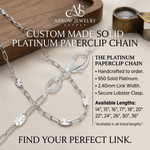Load image into Gallery viewer, Paperclip 950 Platinum Chain 2.4mm With Starburst Accent Stations
