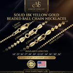 Load image into Gallery viewer, 18K Yellow Solid Gold Round Bead Necklace Chain
