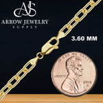Load image into Gallery viewer, 18K Yellow Solid Gold Elongated Oval Cable Link Necklace Chain
