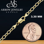 Load image into Gallery viewer, 18K Yellow Solid Gold Light Round Cable Links Necklace Chain
