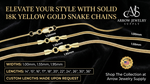 Load image into Gallery viewer, 18K Yellow Solid Gold Round Snake Necklace Chain
