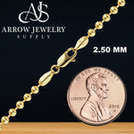 Load image into Gallery viewer, 18K Yellow Solid Gold Round Bead Bracelet 1.2mm, 2.0mm, and 2.5mm Widths
