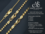Load image into Gallery viewer, 18K Yellow Solid Gold Round Bead Bracelet 1.2mm, 2.0mm, and 2.5mm Widths
