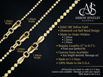 Load image into Gallery viewer, 18K Yellow Solid Gold Diamond Cut Round Ball Bead Bracelet 1.2, 1.5, and 1.9mm Widths
