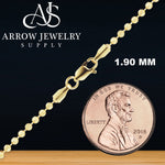 Load image into Gallery viewer, 18K Yellow Solid Gold Diamond Cut Round Ball Bead Bracelet 1.2, 1.5, and 1.9mm Widths

