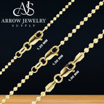 Load image into Gallery viewer, 18K Yellow Solid Gold Diamond Cut Round Ball Bead Bracelet 1.2, 1.5, and 1.9mm Widths
