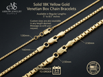Load image into Gallery viewer, 18K Yellow Solid Gold Venetian Box Chain Bracelet
