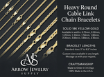 Load image into Gallery viewer, 18K Yellow Solid Gold Heavy Round Cable Bracelet 0.7 - 3.8mm Widths
