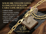 Load image into Gallery viewer, 18K Yellow Solid Gold Elongated Semi-Solid Cable Bracelet Bold 5.8mm Width
