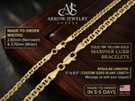 Load image into Gallery viewer, 18K Yellow Gold Mariner Curb Link Chain Bracelet in 2.6mm and 3.7mm Widths
