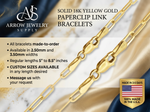 Load image into Gallery viewer, 18K Solid Yellow Gold Paperclip Link Bracelet in 2.5mm and 3.5mm Widths
