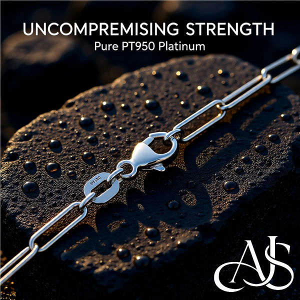 Solid 950 Platinum Paperclip Cable Link Bracelet