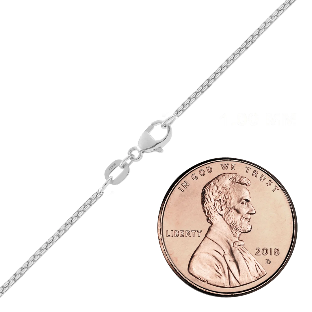 Solid 950 Platinum Elongated Inka Box Chain Bracelet