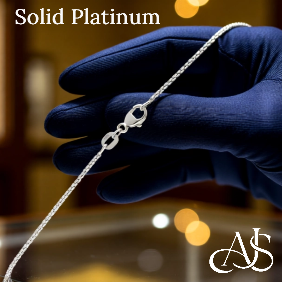 Solid 950 Platinum Elongated Inka Box Chain Bracelet