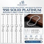 Load image into Gallery viewer, Solid 950 Platinum Round Cable Link Bracelet
