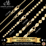 Load image into Gallery viewer, Solid 14K Yellow Gold Diamond Cut Round Ball Bead Chain Necklace Made in any Custom Length
