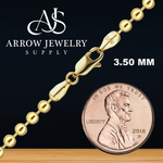 Load image into Gallery viewer, Solid 14K Yellow Gold Round Ball Bead Chain Necklace Made in any Custom Length
