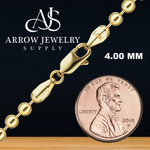 Load image into Gallery viewer, Solid 14K Yellow Gold Round Ball Bead Chain Necklace Made in any Custom Length

