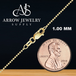 Load image into Gallery viewer, Solid 14K Yellow Gold Round Ball Bead Chain Necklace Made in any Custom Length
