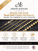 Load image into Gallery viewer, Solid 14K Yellow Gold Round Ball Bead Chain Necklace Made in any Custom Length
