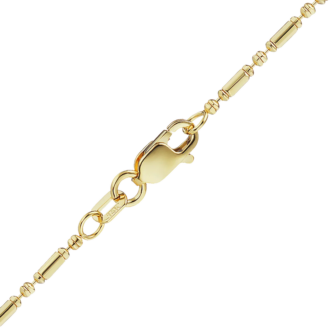Solid 14K Yellow Gold Alternating Ball Bead Custom Length Necklace