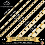 Load image into Gallery viewer, Solid 14K Yellow Gold Venetian Box Chain Necklace Made in any Custom Length
