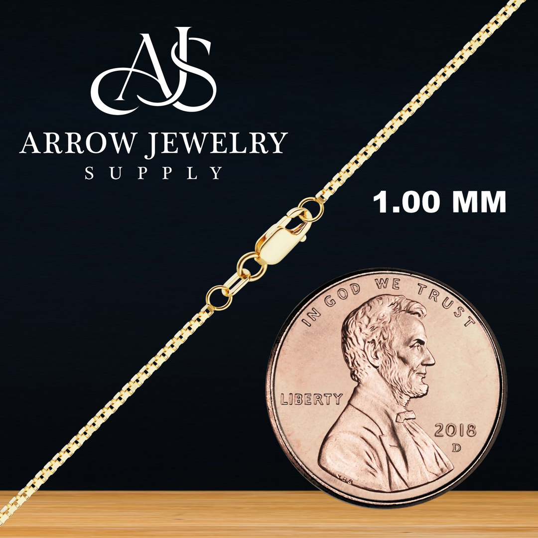 Solid 14K Yellow Gold Venetian Box Chain Necklace Made in any Custom Length