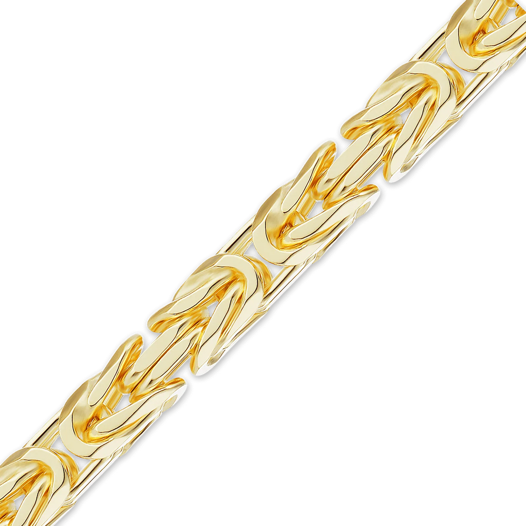 Solid 14K Yellow Gold Custom Length Handmade Byzantine Chain Necklace