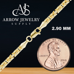 Load image into Gallery viewer, Solid 14K Yellow Gold Custom Length Handmade Byzantine Chain Necklace
