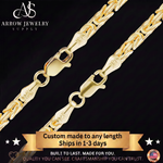 Load image into Gallery viewer, Solid 14K Yellow Gold Custom Length Handmade Byzantine Chain Necklace
