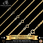 Load image into Gallery viewer, Solid 14K Yellow Gold Classic Rope-Cable Pendant Custom Length Chain Necklace
