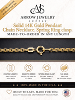 Load image into Gallery viewer, Solid 14K Yellow Gold Classic Rope-Cable Pendant Custom Length Chain Necklace
