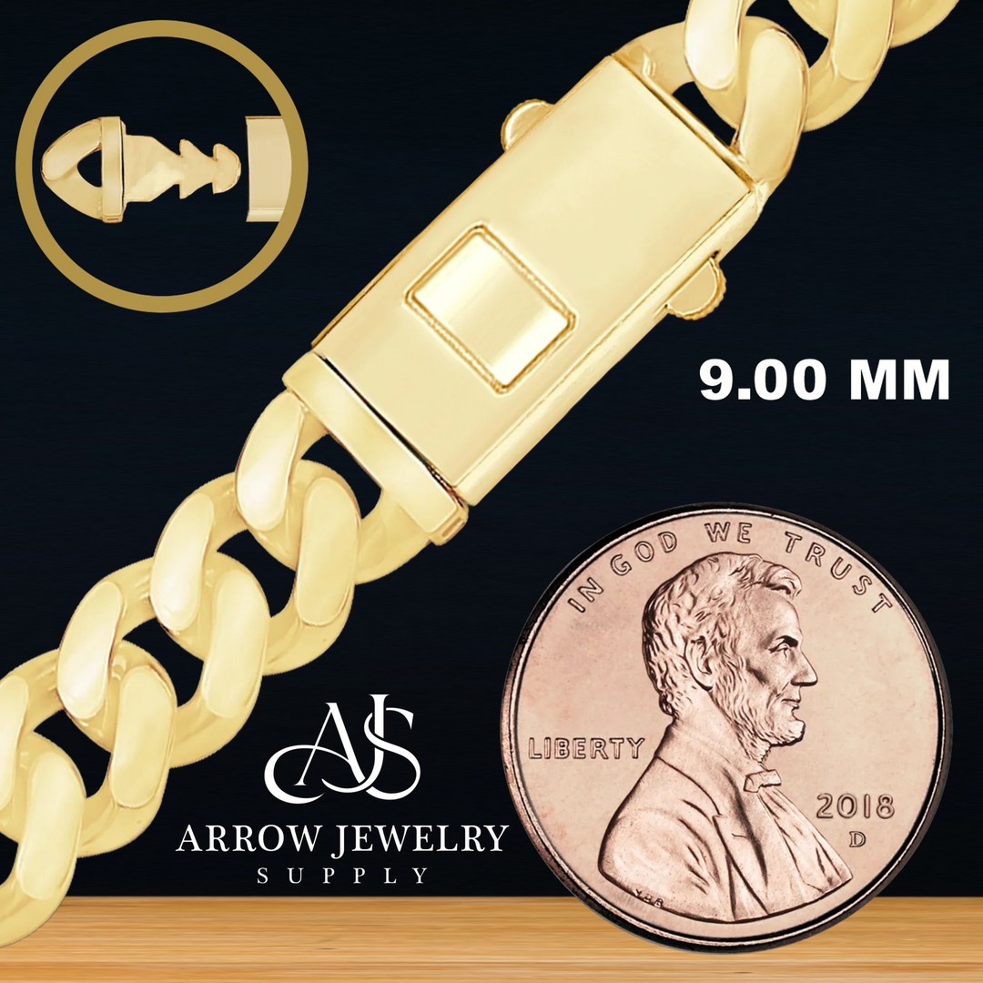 14K Yellow Gold Handmade Cuban Curb Link Custom Length Chain Necklace