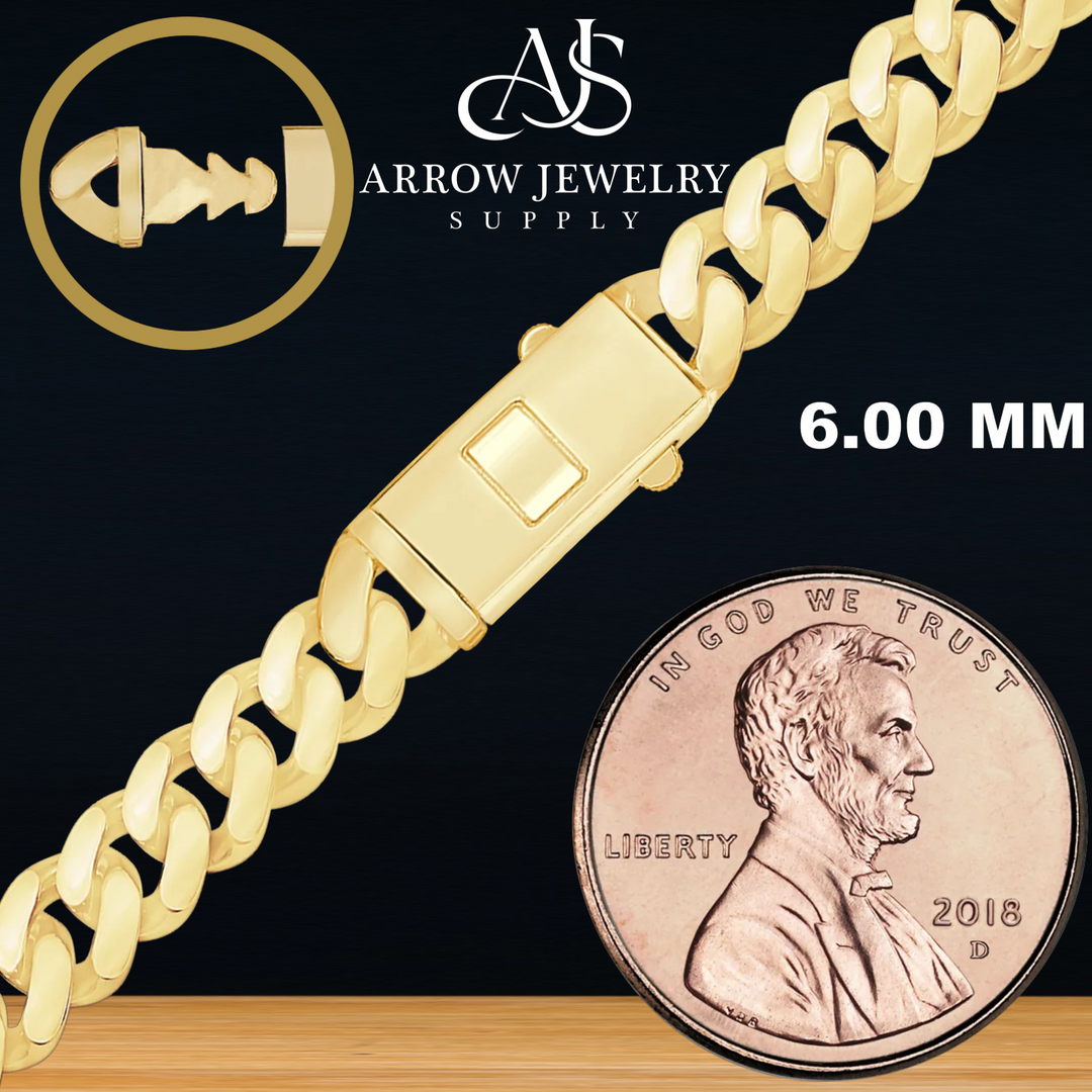 14K Yellow Gold Handmade Cuban Curb Link Custom Length Chain Necklace