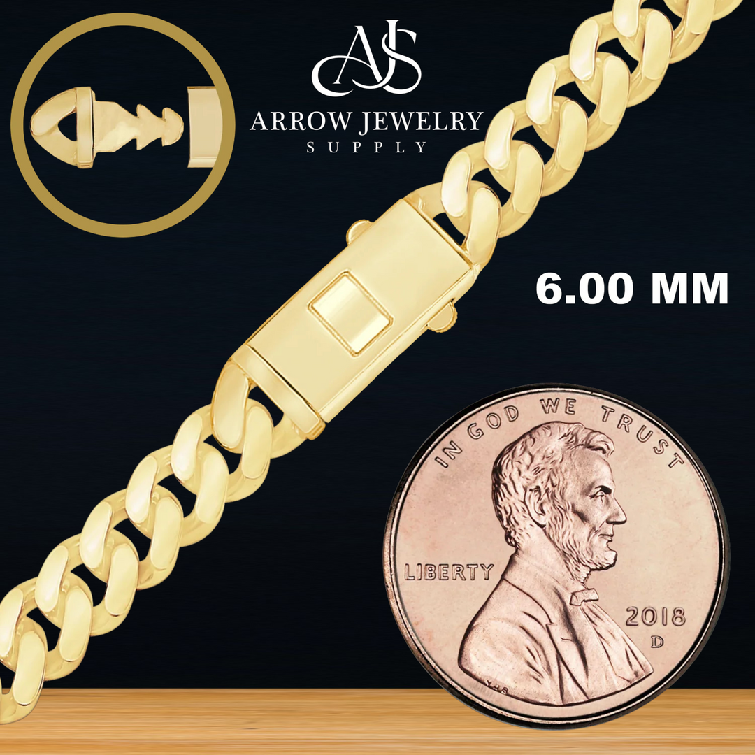 Solid 14K Yellow Gold Handmade Cuban Curb Link Custom Length Chain Necklace