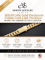 Load image into Gallery viewer, Solid 14K Yellow Gold Handmade Cuban Curb Link Custom Length Chain Necklace
