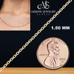 Load image into Gallery viewer, Solid 14K Yellow Gold Diamond Cut Round Cable Necklace Made in any Custom Length
