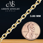 Load image into Gallery viewer, Solid 14K Yellow Gold Diamond Cut Round Cable Necklace Made in any Custom Length

