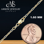 Load image into Gallery viewer, Solid 14K Yellow Gold Custom Length Diamond Cut Cable Figaro Chain Necklace
