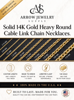 Load image into Gallery viewer, Solid 14K Yellow Gold Heavy Round Cable Link Custom Length Chain Necklace

