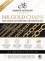 Load image into Gallery viewer, Solid 14K Yellow Gold Light Round Cable Link Custom Length Chain Necklace
